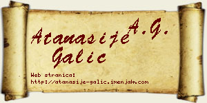 Atanasije Galić vizit kartica